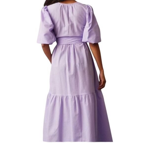 Marie Oliver Betti Aster Purple Lavender V-Neck Tiered Maxi Dress S - Picture 2 of 6